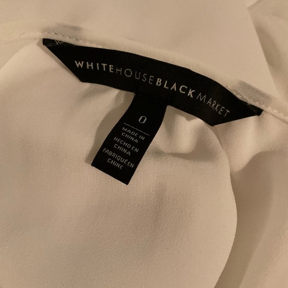 White House Black Market Ruffle Trimmed Blouse with Trumpet Sleeves Size 0 - Picture 7 of 9